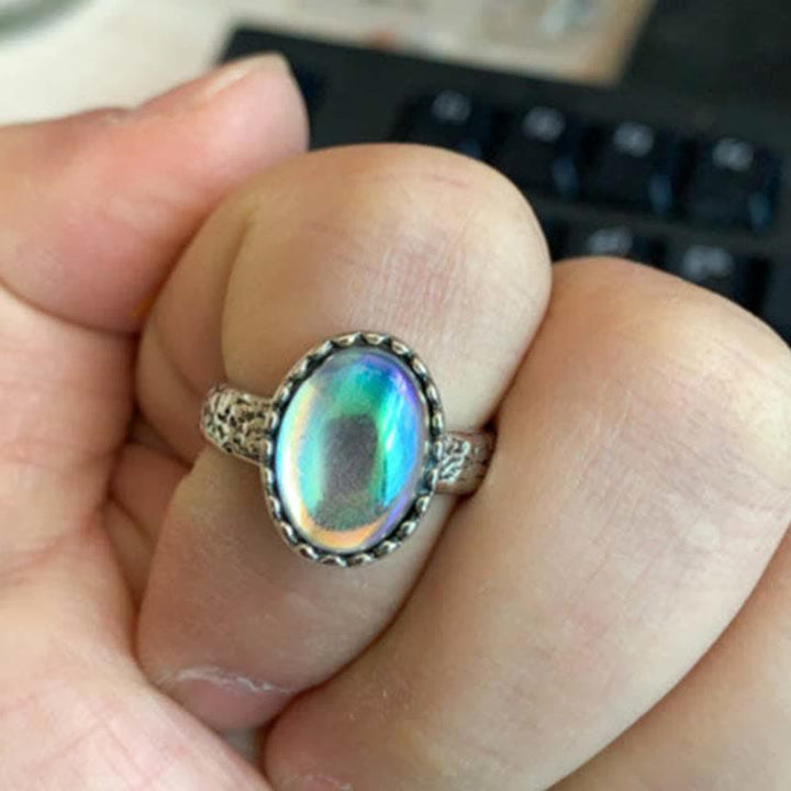 Anillo de amor con cristal de piedra lunar