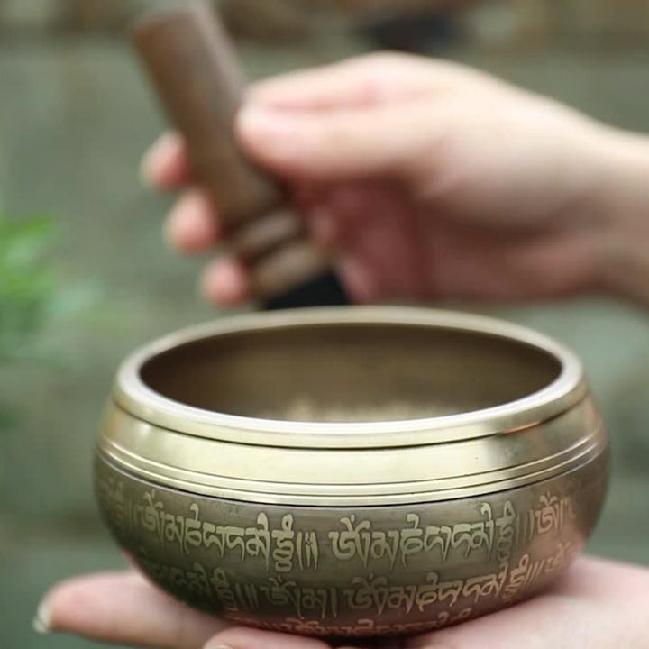 Cuenco de sonido tibetano hecho a mano para concentración y meditación, juego de cuencos para cantar, felicidad pacífica