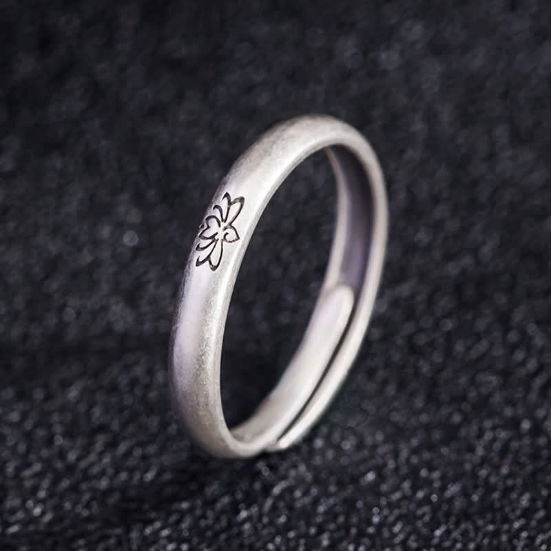 Anillo de iluminación de flor de loto de plata de ley 925