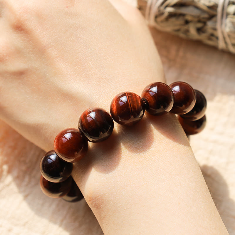 Pulsera de cuentas curativas de ojo de tigre natural con Buddha Stones