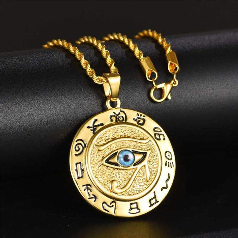 Colgante de collar de protección Ojo de Horus con Buddha Stones