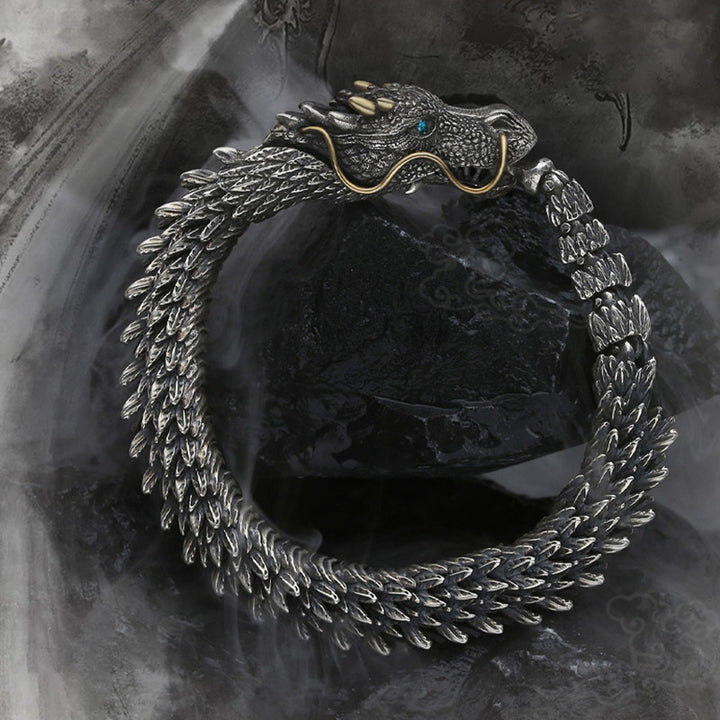 Pulsera de cadena de protección de la suerte con amuleto hecho a mano de dragón nórdico de Buddha Stones