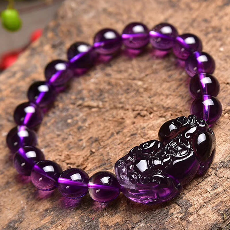 Pulsera de riqueza de fortuna con amatista Feng Shui de Buddha Stones - image 1
