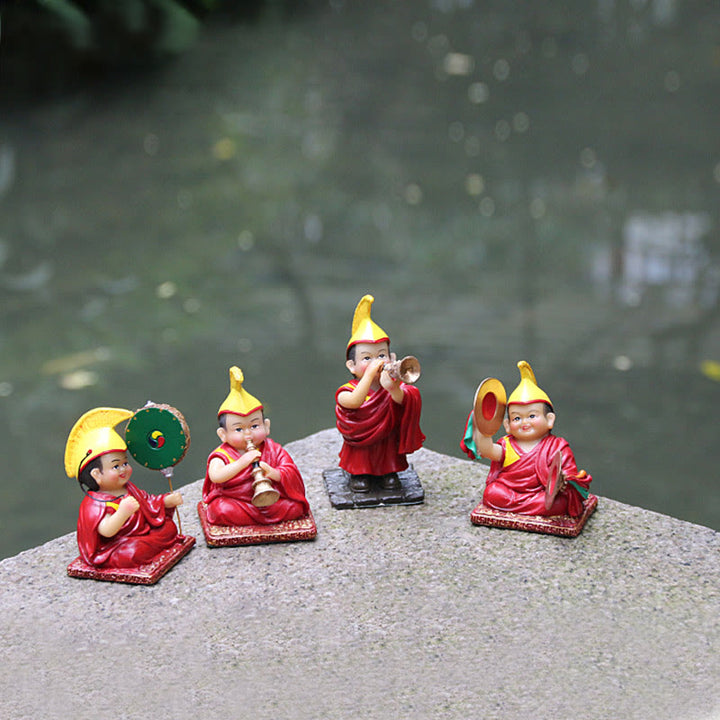 Buddha Stones pintadas a mano, figuras de Lama tibetanas talladas, adorno creativo para decoración del hogar, oficina y coche