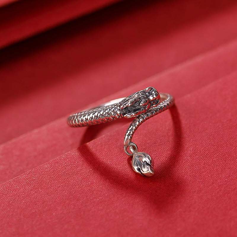 Anillo ajustable de plata de ley 925 con Buddha Stones , diseño vintage del Año del Dragón, protección de la suerte - image 19