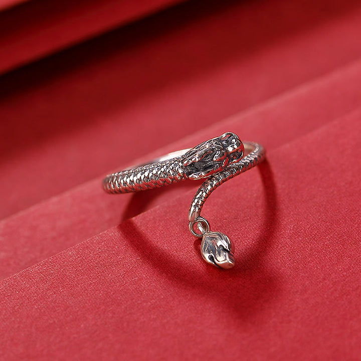 Anillo ajustable de plata de ley 925 con Buddha Stones , diseño vintage del Año del Dragón, protección de la suerte - image 19