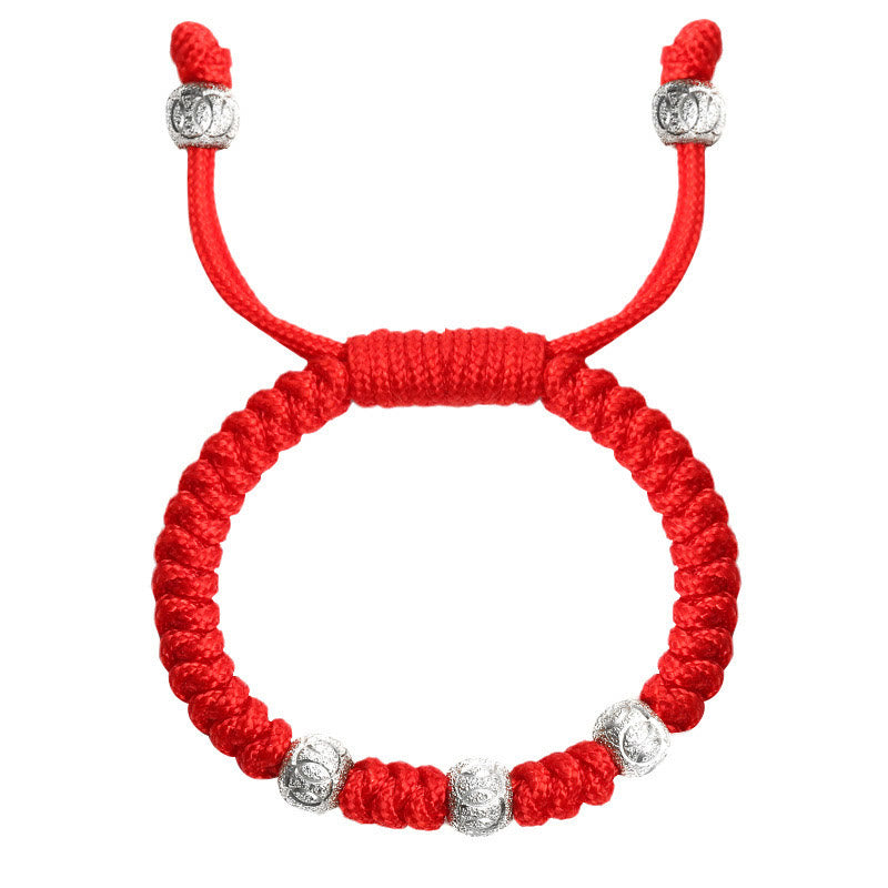 Pulsera para niños trenzada hecha a mano con Buddha Stones , Plata de Ley 925, nudo King Kong, hilo rojo multicolor - image 11