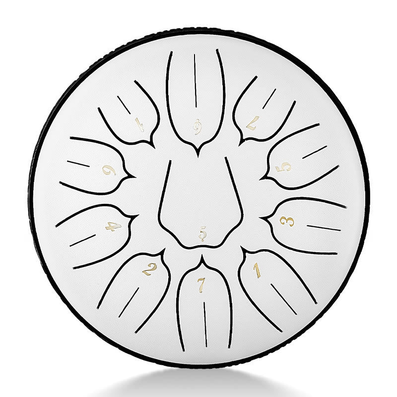 Buddha Stones Tambor de lengua de acero, sonido curativo, meditación, yoga, tambor de loto, 11 notas, 6 pulgadas