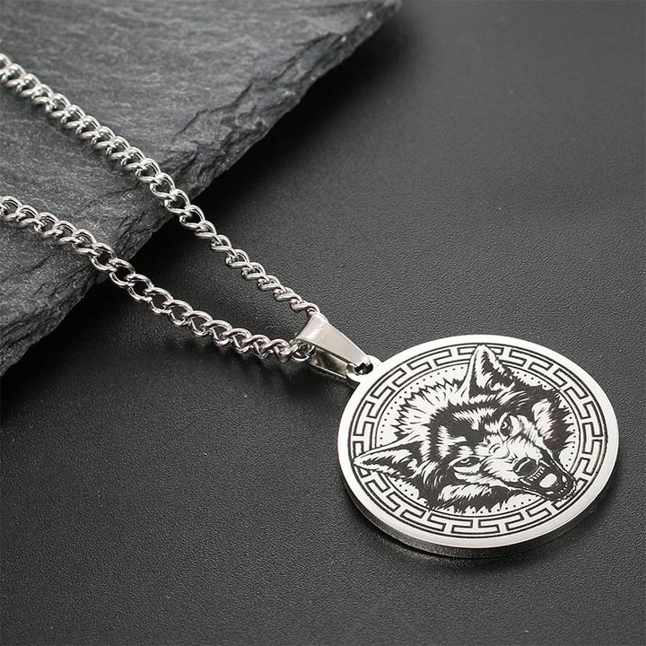 Colgante de protección de collar de cadena de acero de titanio animal con Buddha Stones