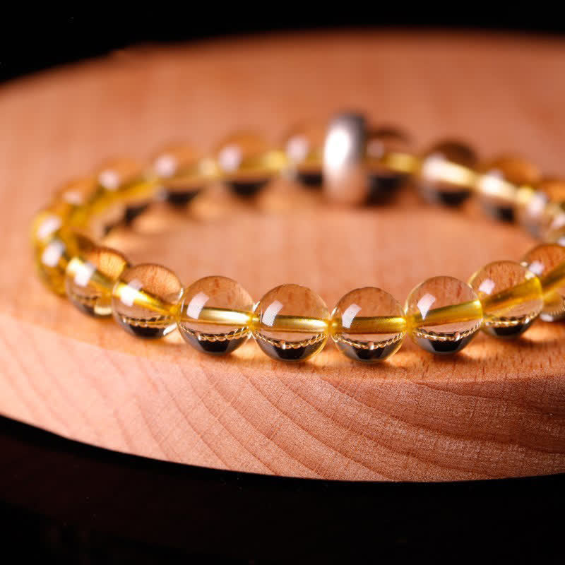 Pulsera de protección de citrino de Buda natal del zodíaco chino de plata de ley 925