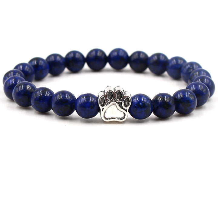 Pulsera de calma positiva con pata de perro de ágata verde de ágata india