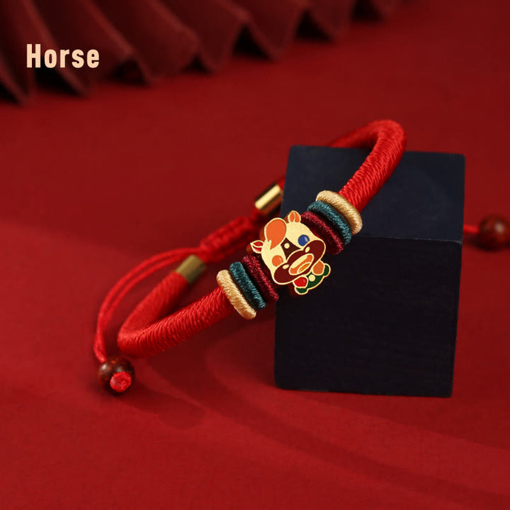 Pulsera roja trenzada de la suerte del zodíaco chino, hecha a mano, de Plata de Ley 925 con Buddha Stones , Año del Dragón - Caballo (circunferencia de muñeca 14-19 cm) - image 15