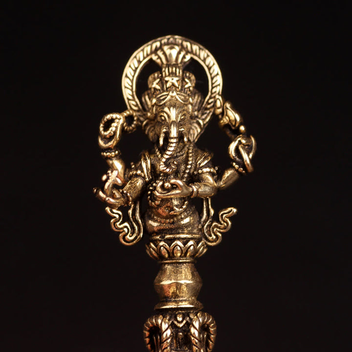 Colgante tibetano Ganesh Ganpati elefante dios de la riqueza Dorje Vajra poder espiritual - image 3