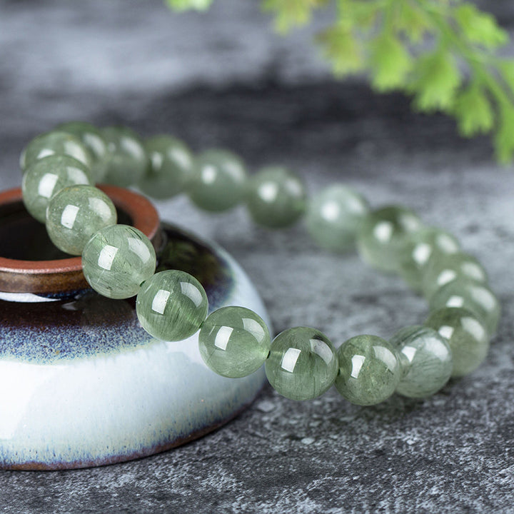 Pulsera de riqueza de bendición de cristal verde natural con Buddha Stones