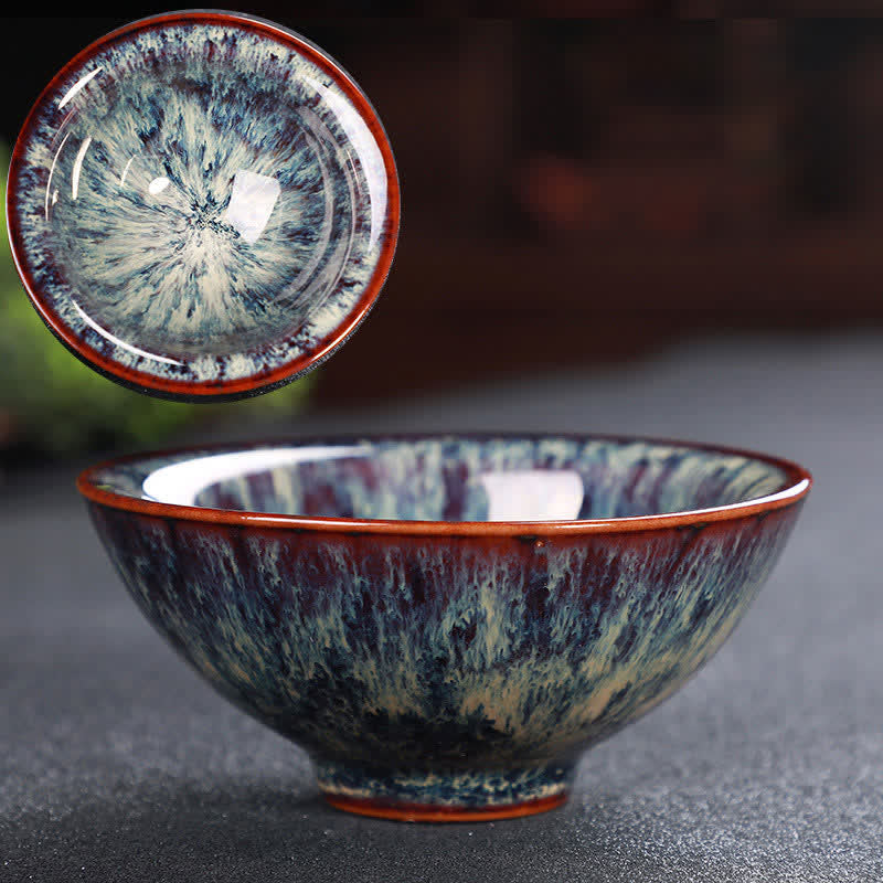 Tazas de té de cerámica coloridas con Buddha Stones para el hogar y la oficina