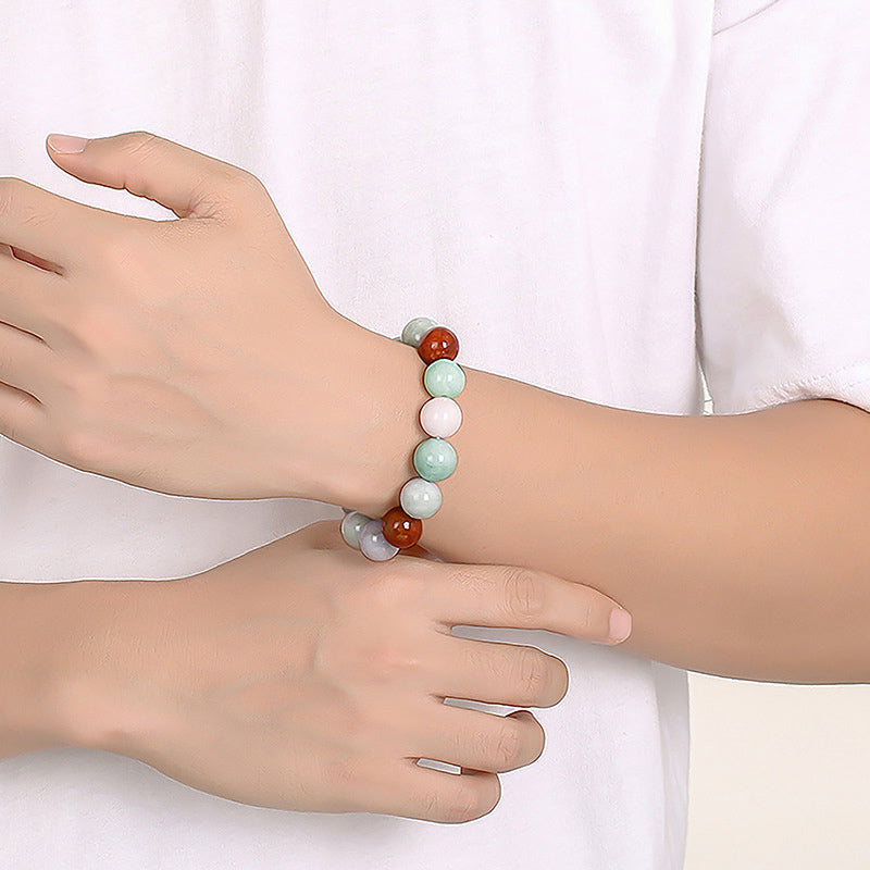 Pulsera de protección curativa de jade natural con Buddha Stones