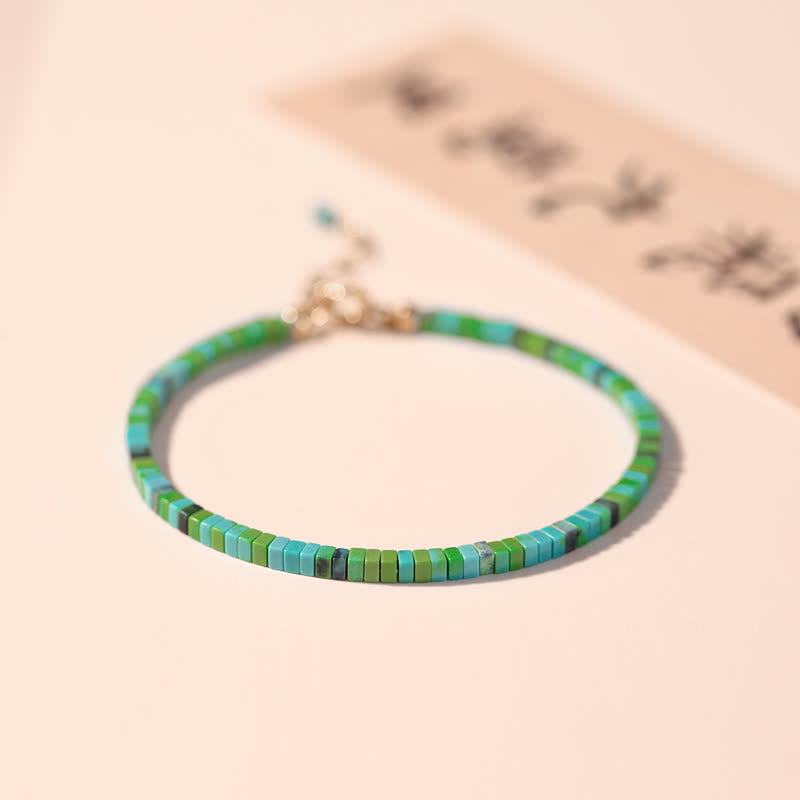 Pulsera de cadena de fuerza de amistad con cuentas turquesas