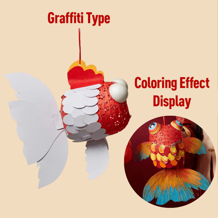 Buddha Stones DIY, buena suerte, pez Koi, lámpara de farol de papel, Festival del medio otoño, decoración de farol para niños
