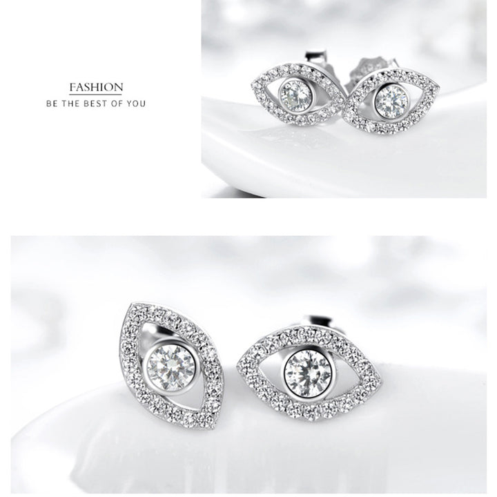 Pendientes de plata de ley 925 con Buddha Stones con símbolo del mal de ojo
