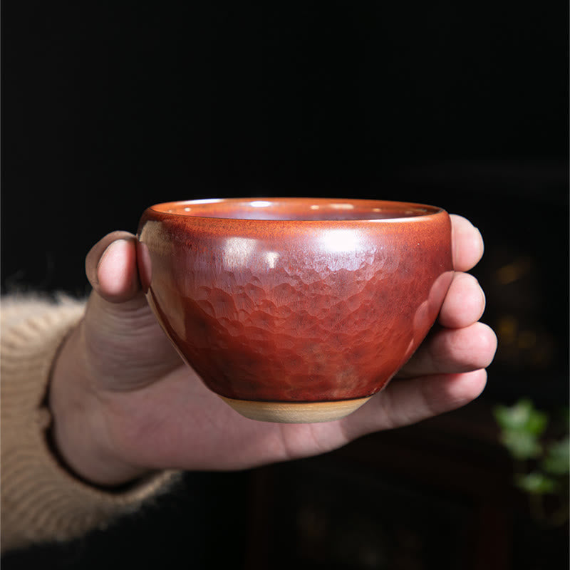 Taza de té de cerámica con diseño de loto Jianzhan chino hecho a mano con Buddha Stones , taza de té de Kung Fu
