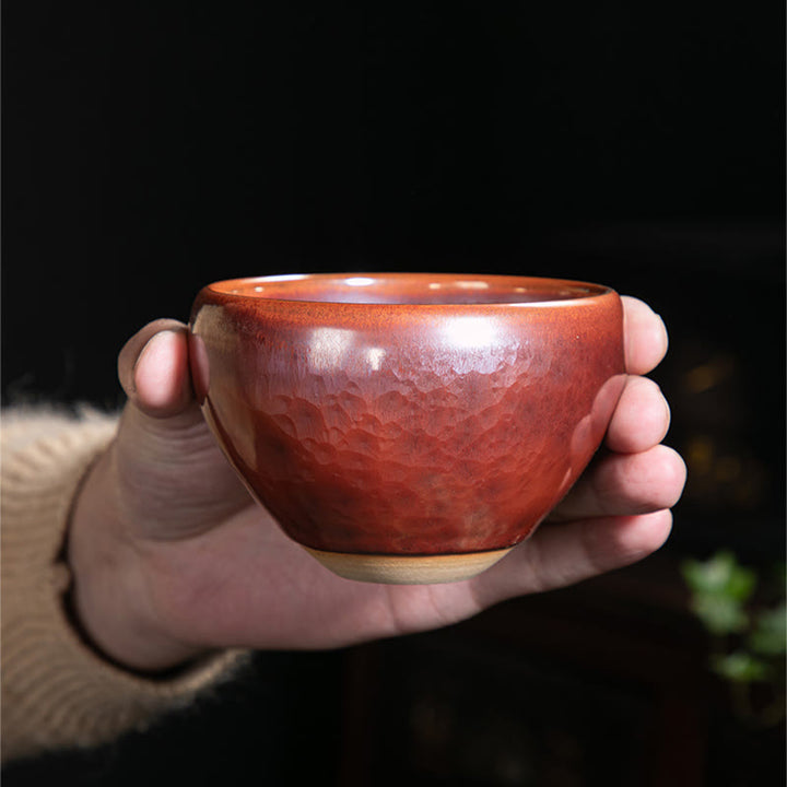 Taza de té de cerámica con diseño de loto Jianzhan chino hecho a mano con Buddha Stones , taza de té de Kung Fu