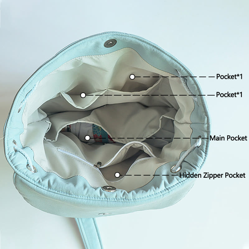 Mochila de lona de gran capacidad bordada hecha a mano con Buddha Stones - image 2