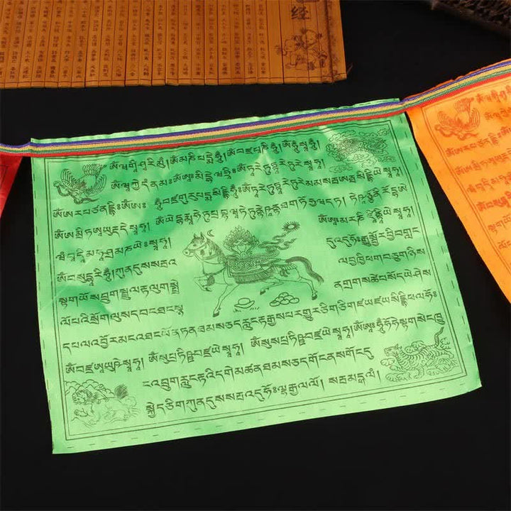 Bandera tibetana de oración al aire libre auspiciosa de caballo de viento de 5 colores