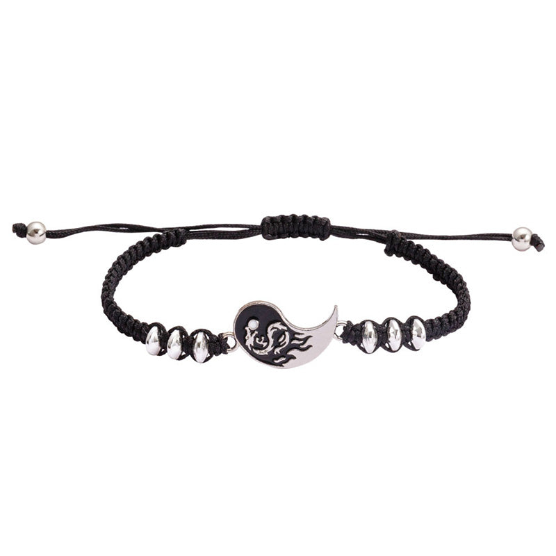 Buddha Stones 2 piezas Pulsera de pareja de dragón Yin Yang