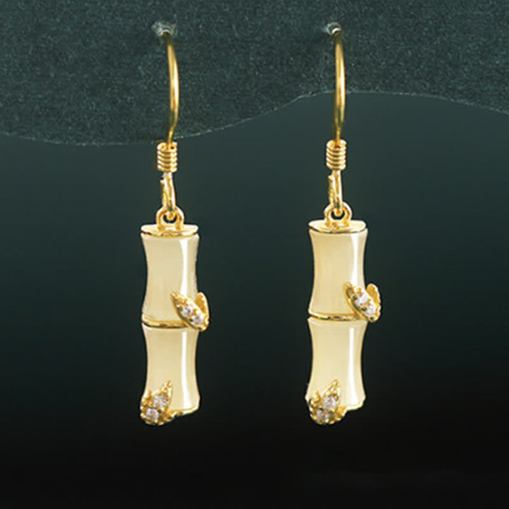 Pendientes colgantes de la suerte de bambú de ágata roja, ojo de gato, crisoberilo, Jade hetiano de plata de ley 925 - image 5