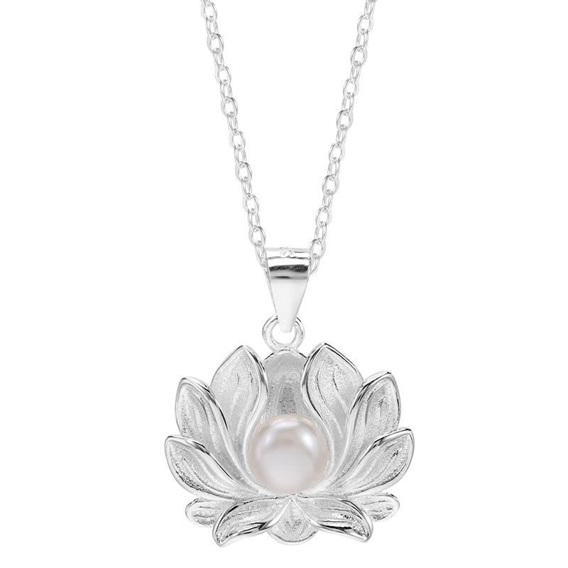 Colgante de collar de riqueza con perlas de flor de loto de plata de ley 925 con Buddha Stones - image 10