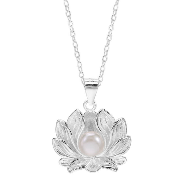 Colgante de collar de riqueza con perlas de flor de loto de plata de ley 925 con Buddha Stones - image 10