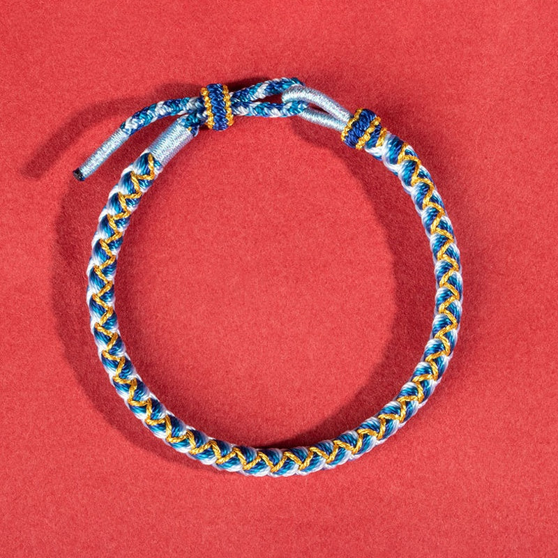 Pulsera de cuerda de protección a escala del año del dragón hecha a mano con Buddha Stones
