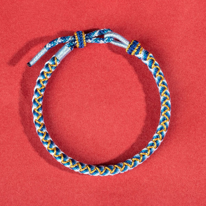 Pulsera de cuerda de protección a escala del año del dragón hecha a mano con Buddha Stones
