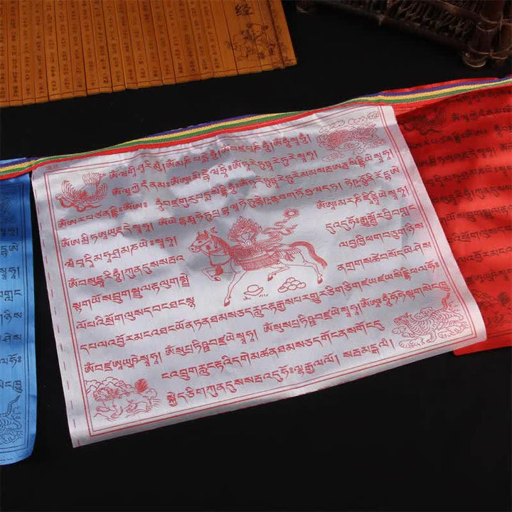 Bandera tibetana de oración al aire libre auspiciosa de caballo de viento de 5 colores