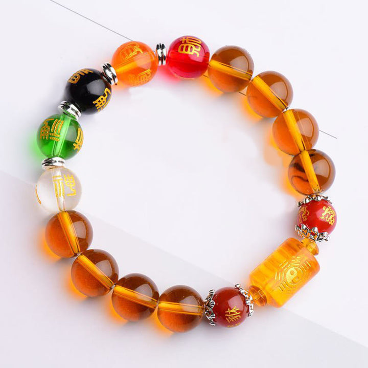 Pulsera de la felicidad de la fortuna con citrino natural de Buddha Stones