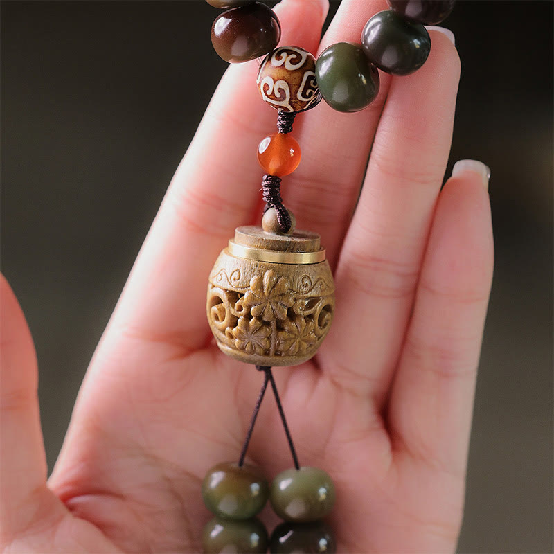 Buddha Stones 108 cuentas Mala Color Dunhuang semilla Bodhi cuenta Dzi mantener alejados los espíritus malignos pulsera