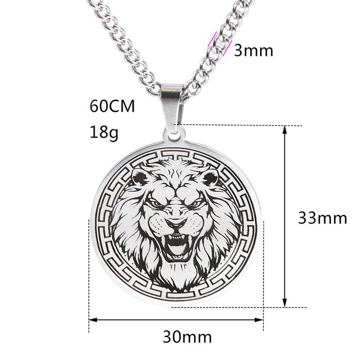 Colgante de protección de collar de cadena de acero de titanio animal con Buddha Stones