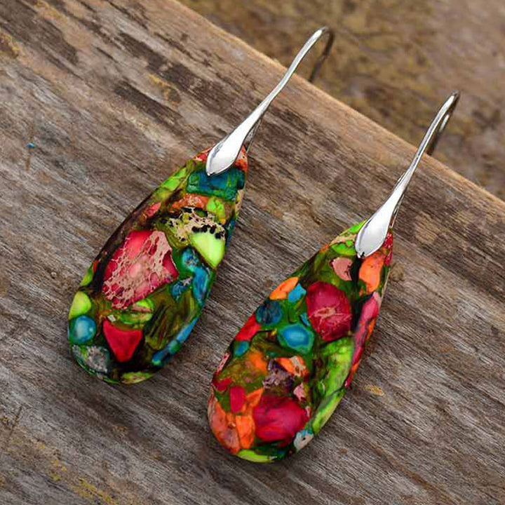 Pendientes de la felicidad del cristal de la piedra del emperador de las Buddha Stones