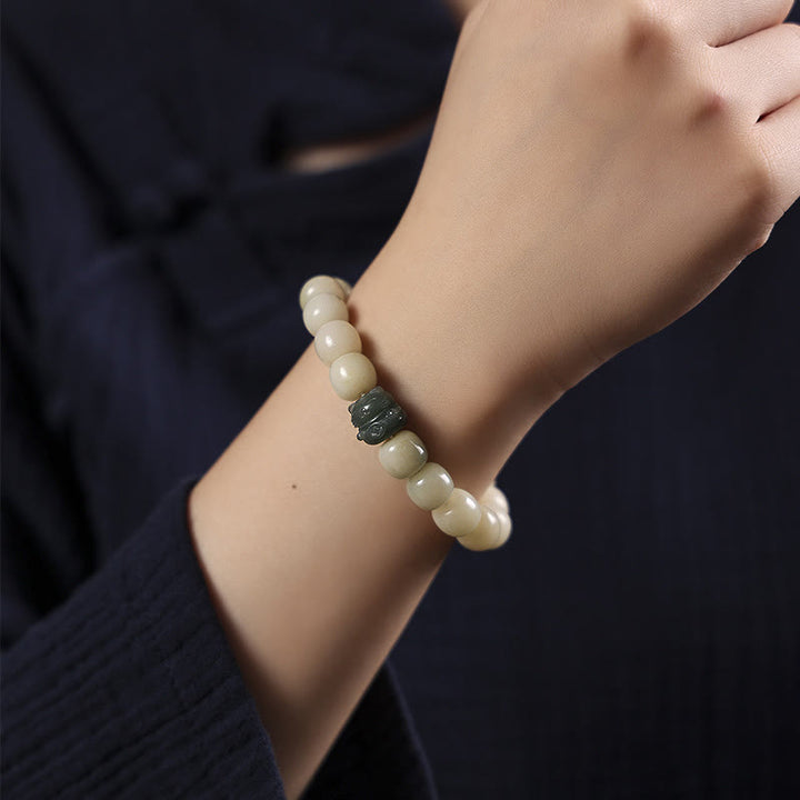 Pulsera de la paz con Buddha Stones, gato de la suerte, semilla Bodhi, pata de gato - image 5