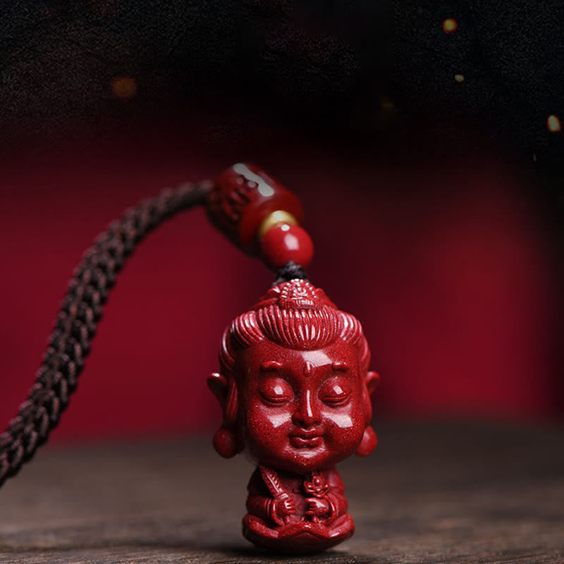 Buddha Stones zodiaco chino Buda Natal amuleto de cinabrio Natural mantener alejado los espíritus malignos COLLAR COLGANTE