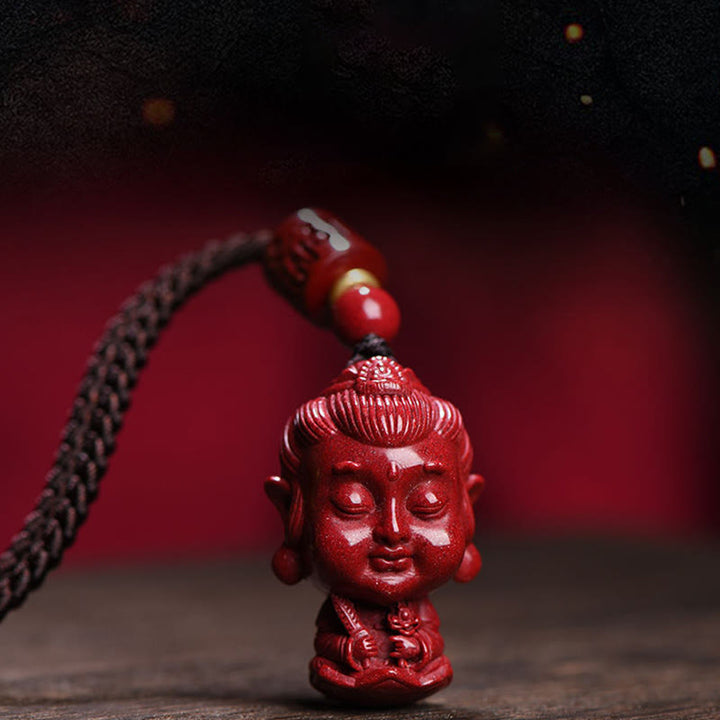 Buddha Stones zodiaco chino Buda Natal amuleto de cinabrio Natural mantener alejado los espíritus malignos COLLAR COLGANTE