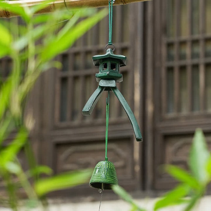 Campana colgante de pared auspiciosa, campana de la suerte, decoración del hogar hecha a mano