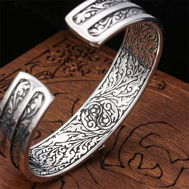 Brazalete de plata de ley 925 con grabado de poder espiritual Vajra Dorje - image 4