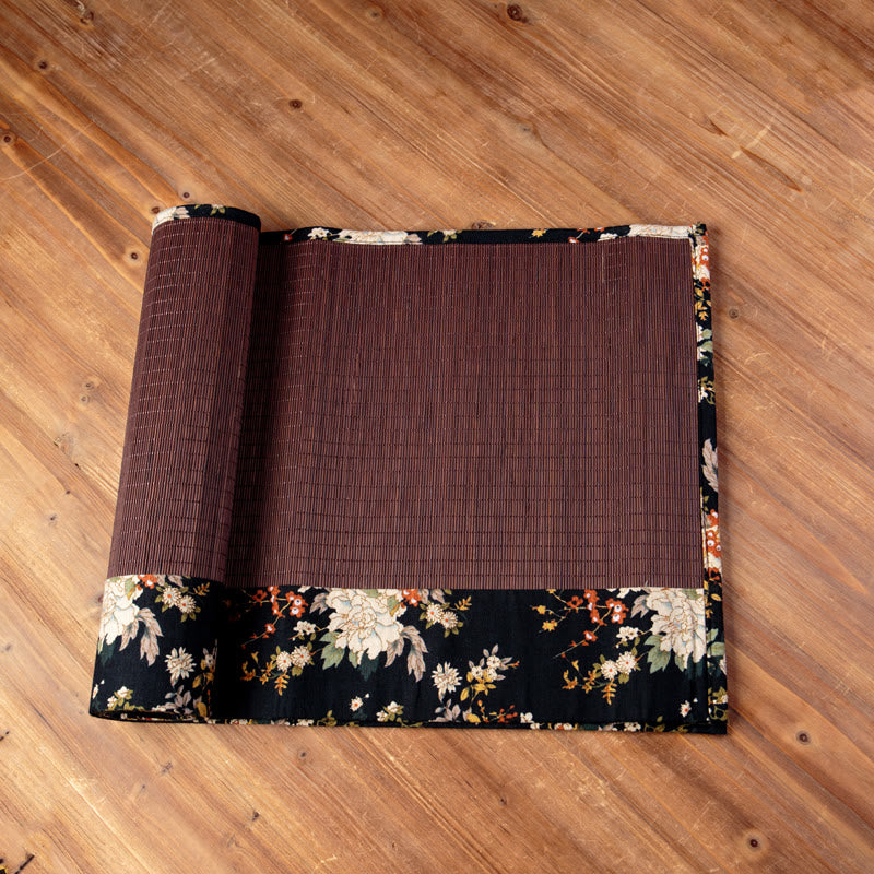 Tapete para taza de bambú con Buddha Stones , posavasos para taza de té, tapete para té de Kung Fu, Vintage, peonía, flor