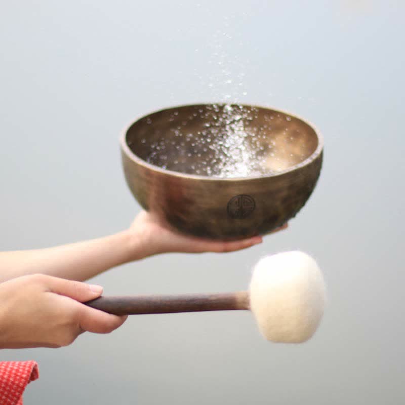 Cuenco tibetano Lunar Rainbow Full Moon hecho a mano para curación y meditación, juego de cuencos con sonido de energía positiva