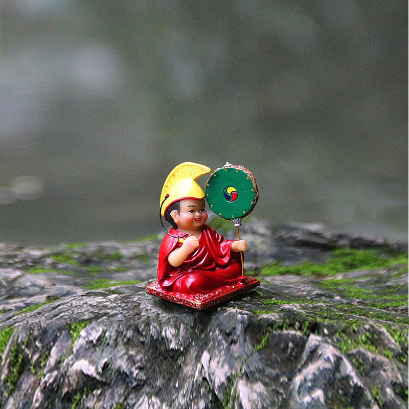 Buddha Stones pintadas a mano, figuras de Lama tibetanas talladas, adorno creativo para decoración del hogar, oficina y coche