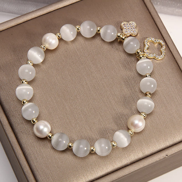 Pulsera con dijes de amor y perlas con diseño de gato encantador con ojo de gato y Buddha Stones - image 9