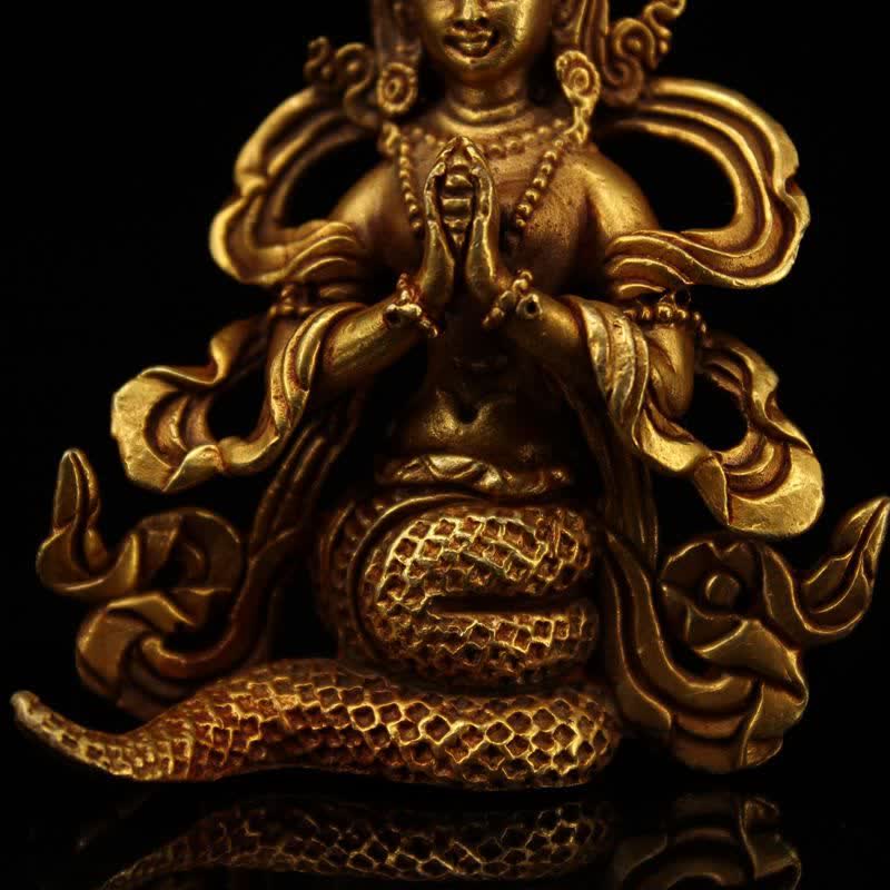 Decoración de estatua de cobre de protección de Bodhisattva Nagarjuna - image 9