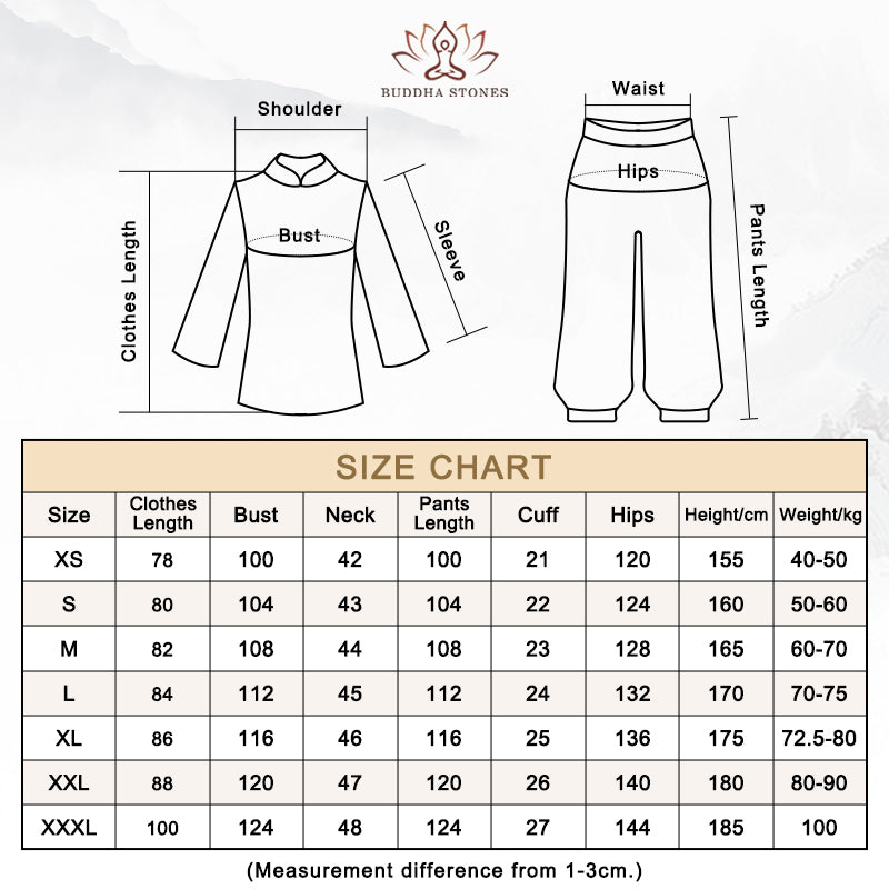 Conjunto de ropa unisex con bordado de flores y Buddha Stones para meditación, oración, espiritualidad, zen, tai chi y qigong. - image 33