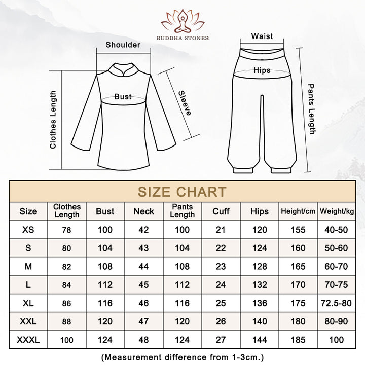 Conjunto de ropa unisex con bordado de flores y Buddha Stones para meditación, oración, espiritualidad, zen, tai chi y qigong. - image 33
